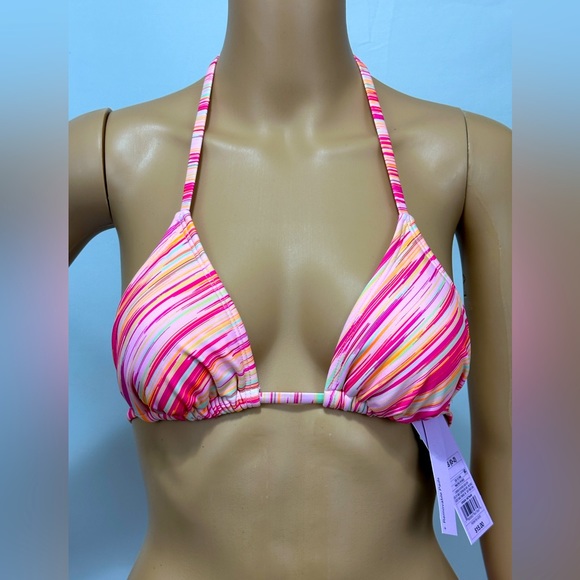 Wild fable Triangle Bikini Top in Pink Space Dye & Bright Pink Bottom XS… - Picture 2 of 11